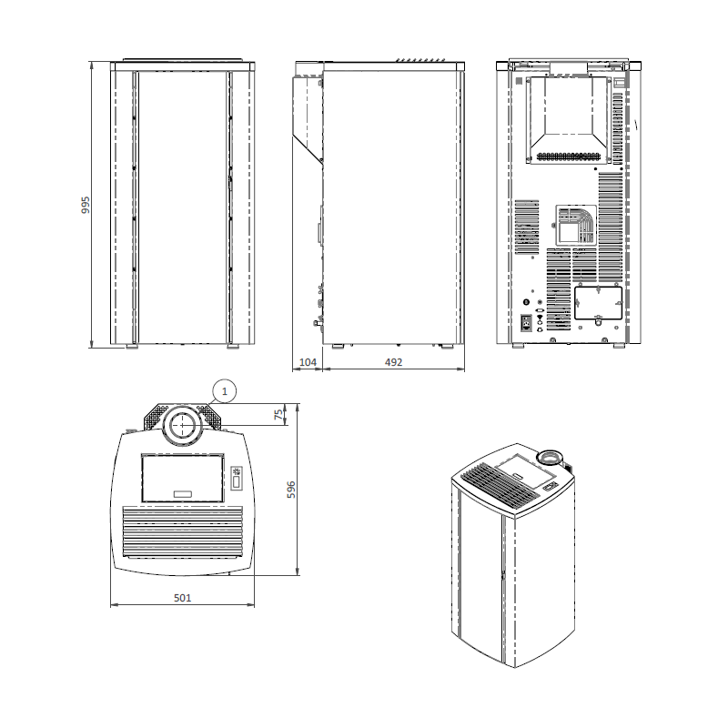 Poêle à Granulés Étanche Cristallo Silenzio Up - 9,2 Kw